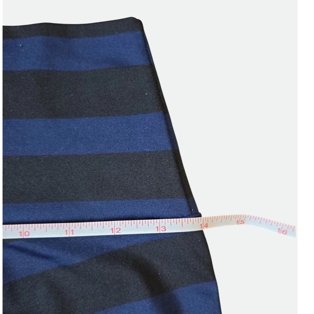 K-DEER Sneaker Length Leggings Medium Blue Ombre Stripe High Waist Yoga Pants - Picture 4 of 8